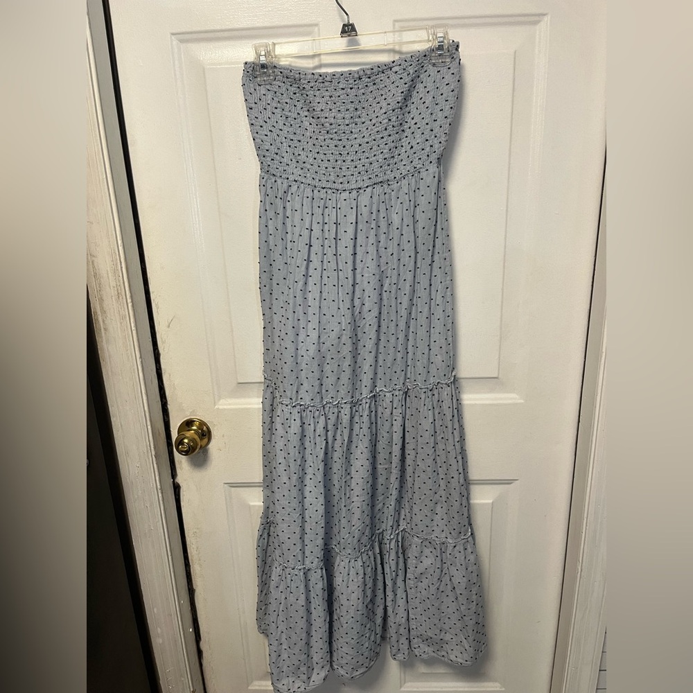 Sim & Sam Textured maxi dress  in blue  and navy.